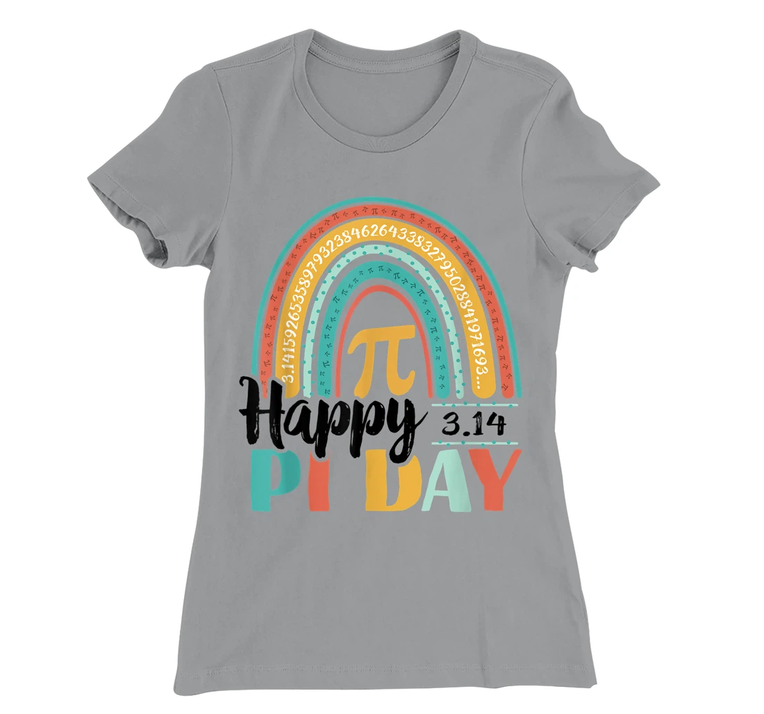 BOHO Rainbow Happy Pi Day 3.14 Math Geek T-Shirt, Kid T-Shirt and Women T-Shirt