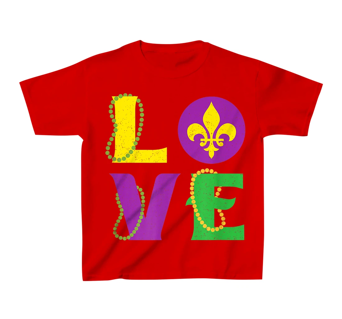 Mardi Gras Carnival LOVE New Orleans Cajun Festival T-Shirt, Kid T-Shirt and Women T-Shirt