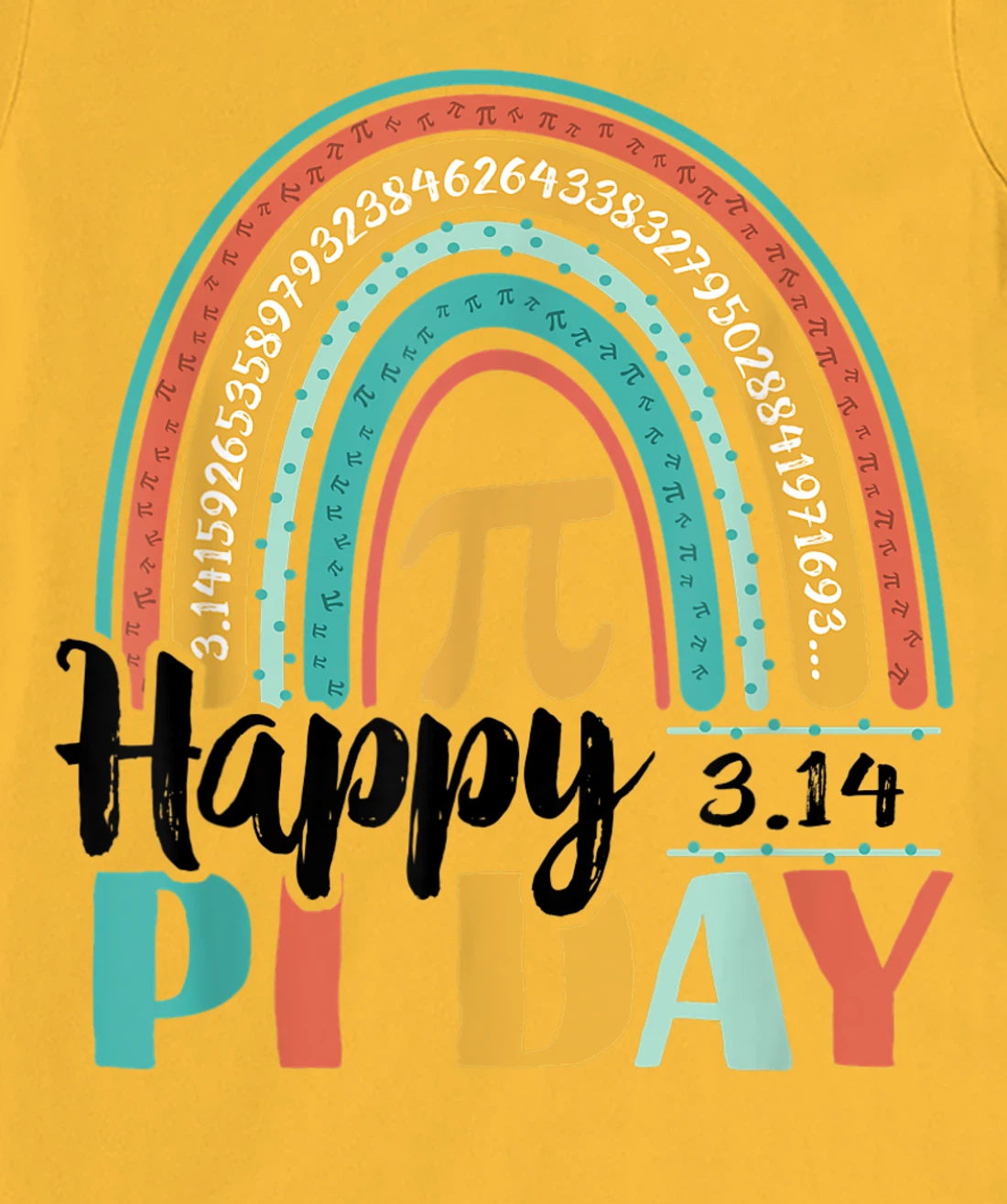 BOHO Rainbow Happy Pi Day 3.14 Math Geek T-Shirt, Kid T-Shirt and Women T-Shirt