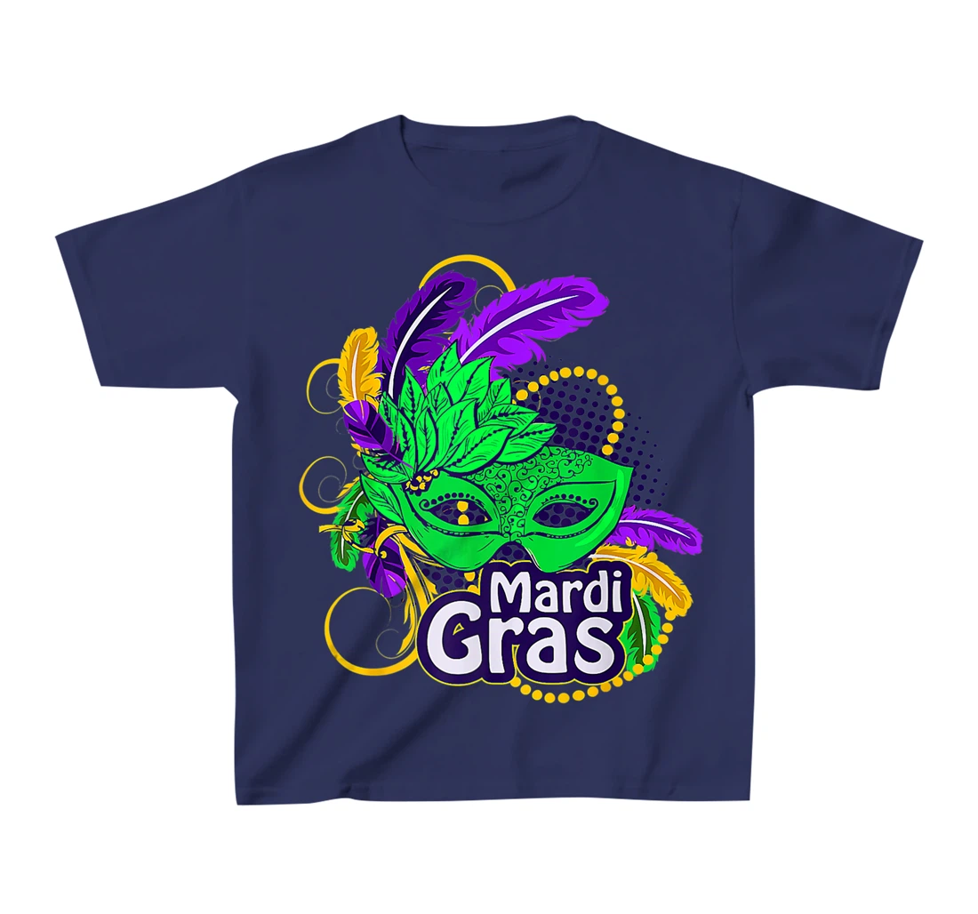 Mardi Gras Funny Mardi Gras 2022 Beads Mask Feathers T-Shirt, Kid T-Shirt and Women T-Shirt
