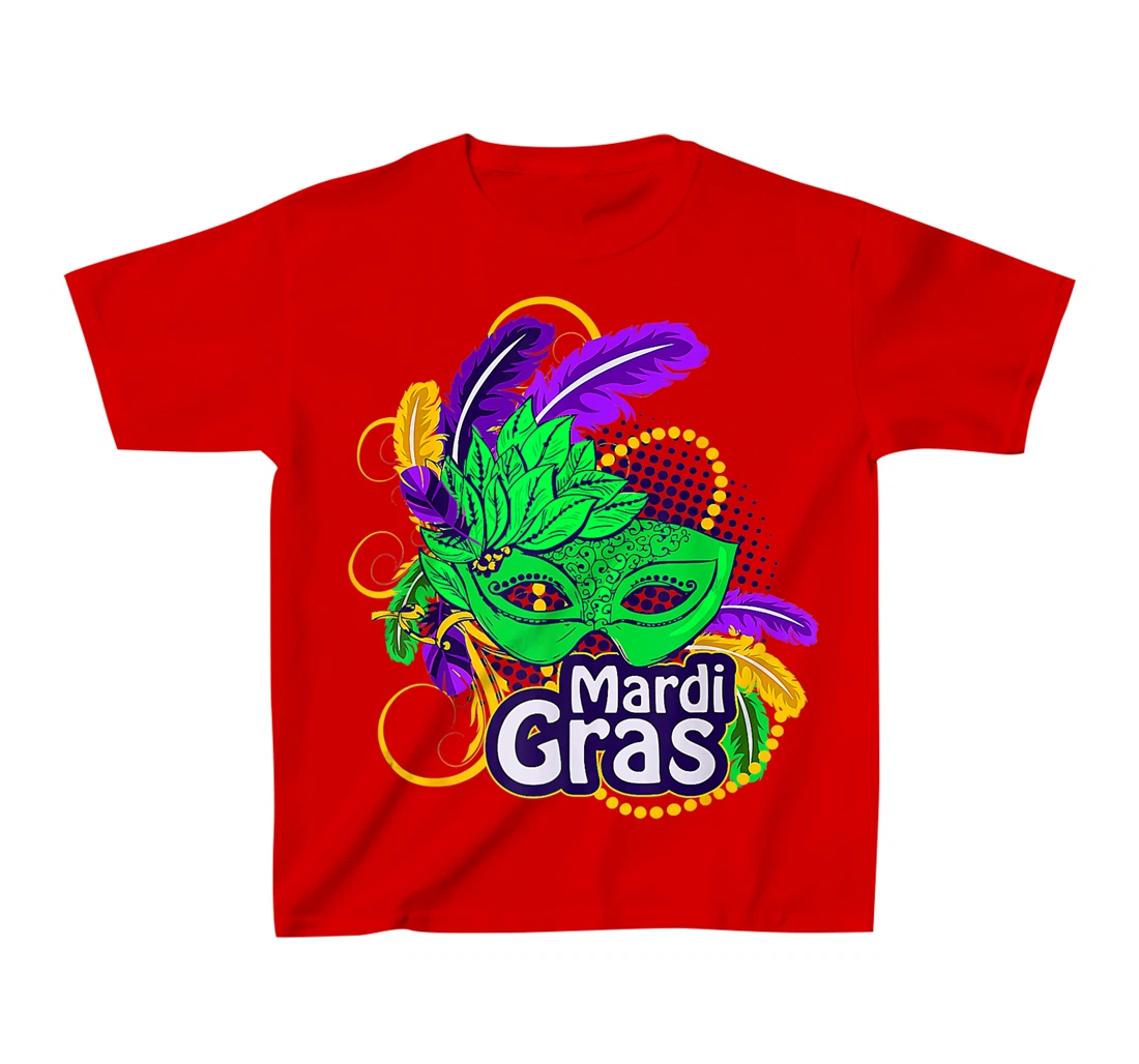 Mardi Gras Funny Mardi Gras 2022 Beads Mask Feathers T-Shirt, Kid T-Shirt and Women T-Shirt