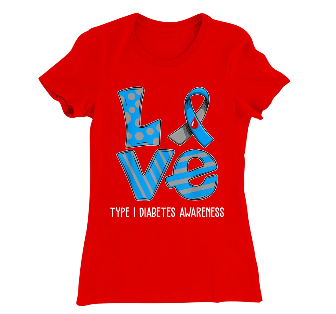 Love Cartoon Support Type 1 Diabetes Awareness 2022 T-Shirt, Kid T-Shirt and Women T-Shirt