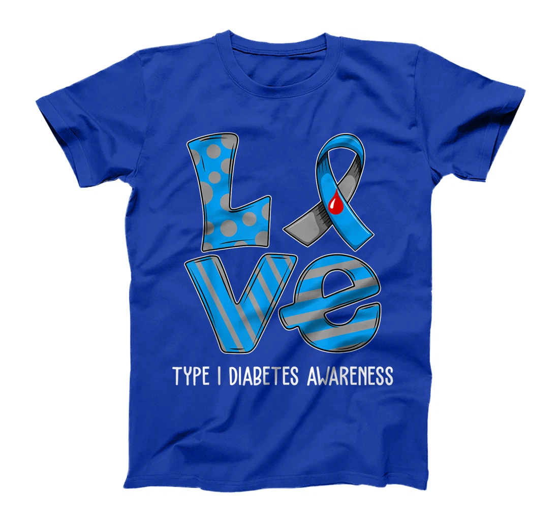 Love Cartoon Support Type 1 Diabetes Awareness 2022 T-Shirt, Kid T-Shirt and Women T-Shirt