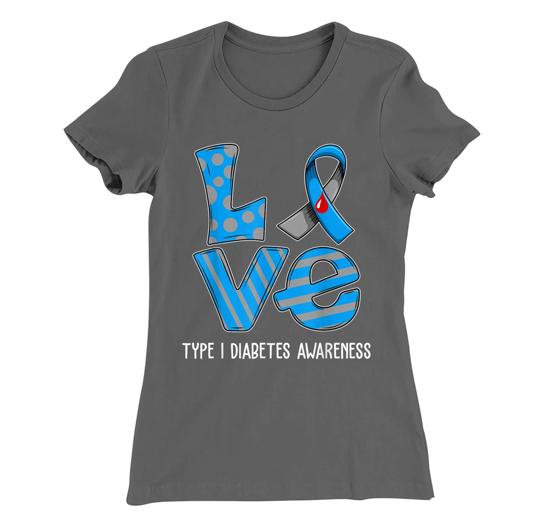 Love Cartoon Support Type 1 Diabetes Awareness 2022 T-Shirt, Kid T-Shirt and Women T-Shirt