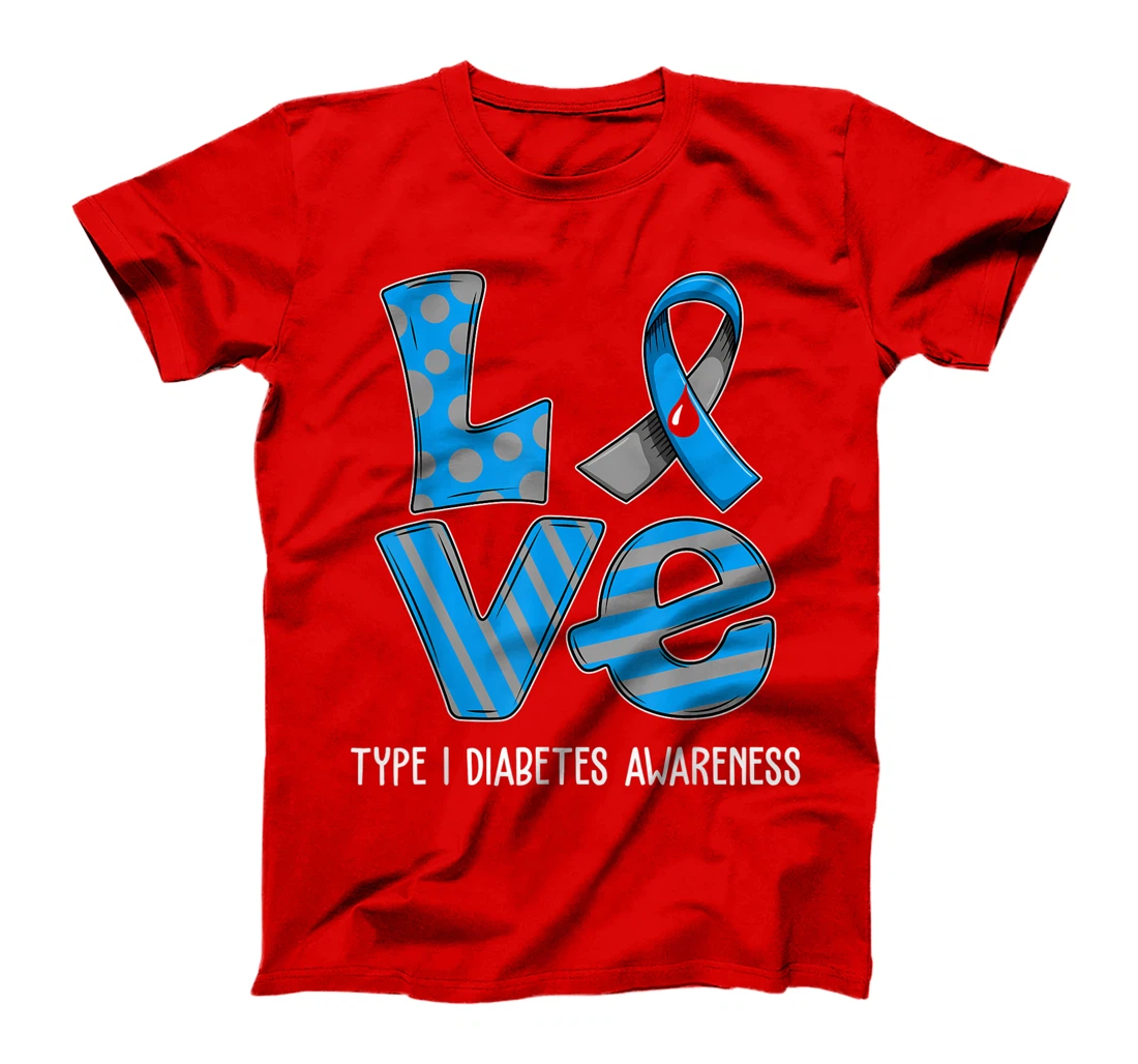 Love Cartoon Support Type 1 Diabetes Awareness 2022 T-Shirt, Kid T-Shirt and Women T-Shirt