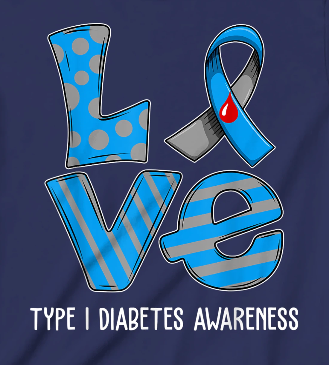Love Cartoon Support Type 1 Diabetes Awareness 2022 T-Shirt, Kid T-Shirt and Women T-Shirt