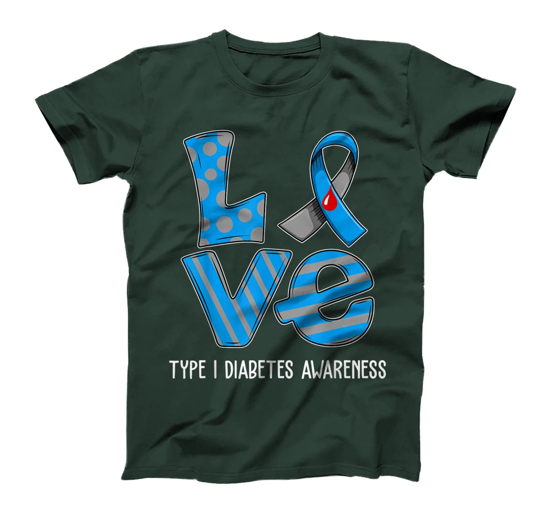 Love Cartoon Support Type 1 Diabetes Awareness 2022 T-Shirt, Kid T-Shirt and Women T-Shirt