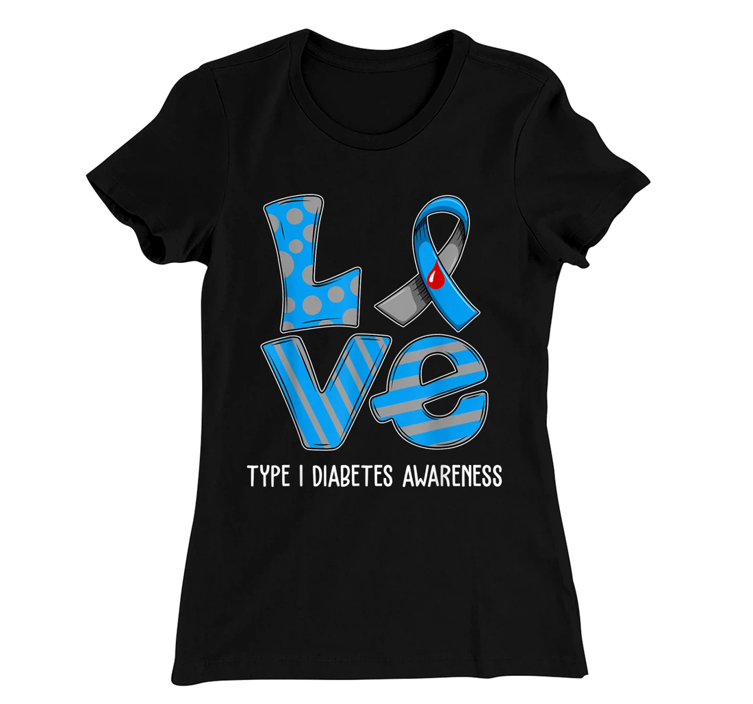 Love Cartoon Support Type 1 Diabetes Awareness 2022 T-Shirt, Kid T-Shirt and Women T-Shirt