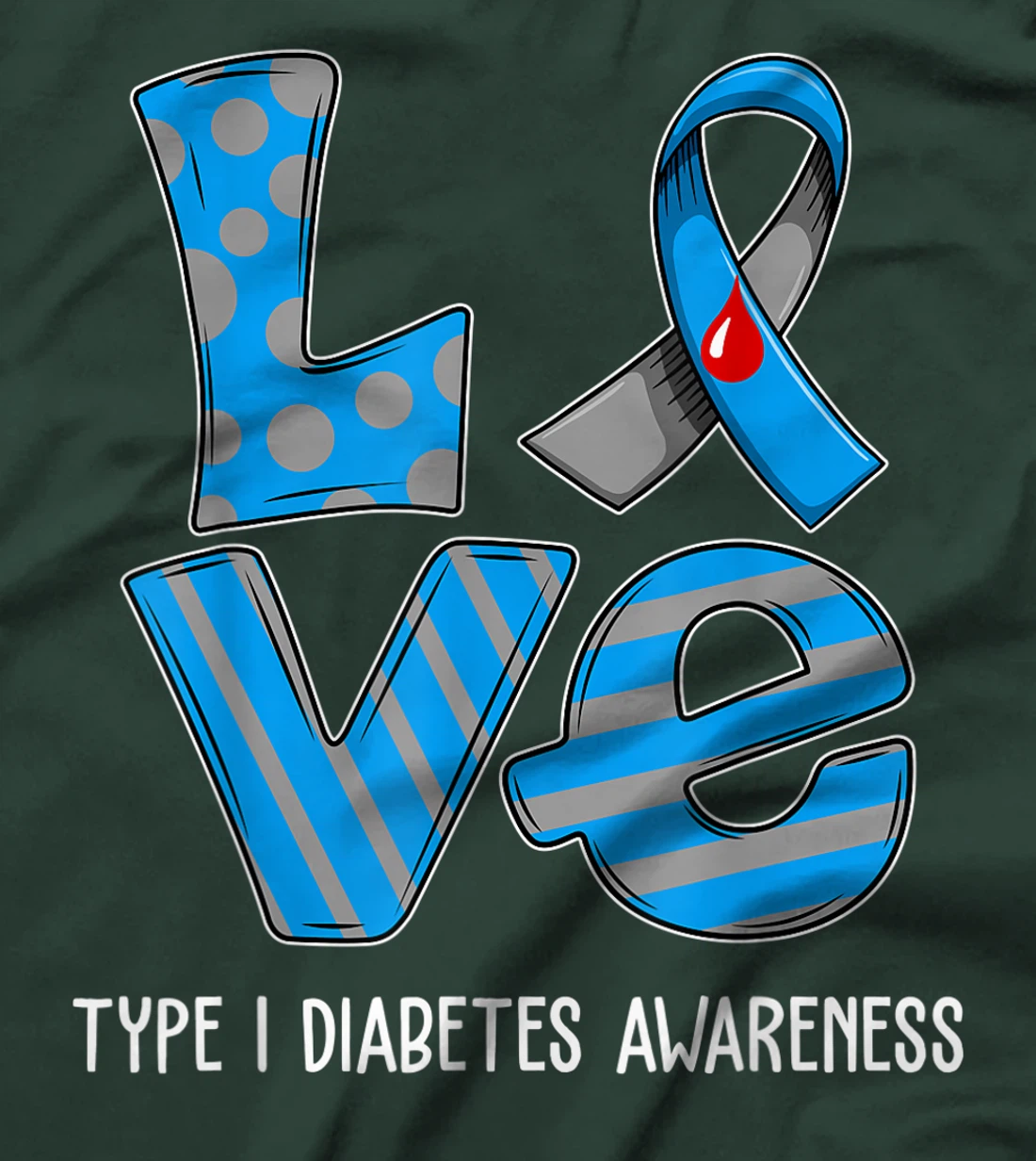 Love Cartoon Support Type 1 Diabetes Awareness 2022 T-Shirt, Kid T-Shirt and Women T-Shirt