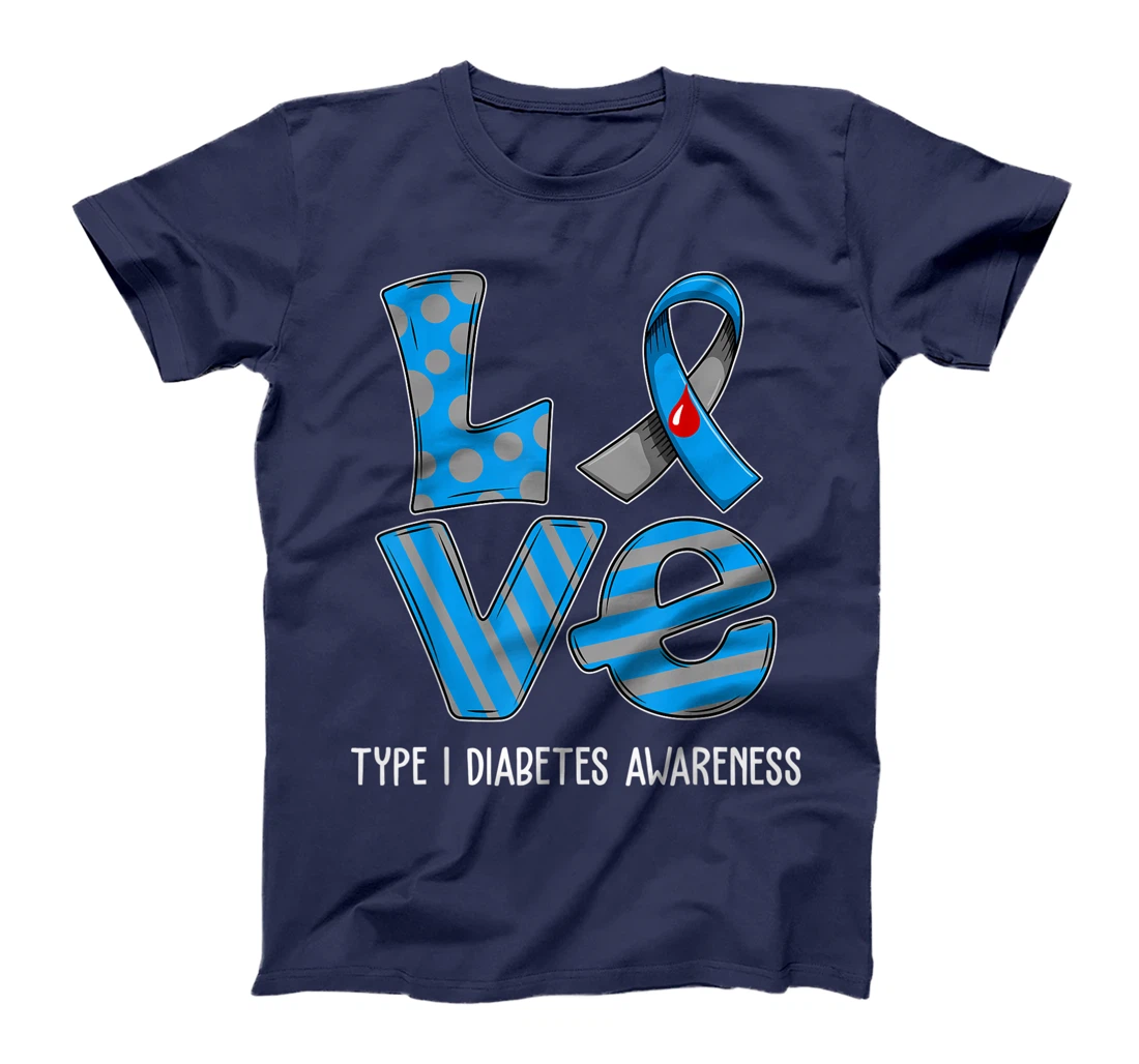 Love Cartoon Support Type 1 Diabetes Awareness 2022 T-Shirt, Kid T-Shirt and Women T-Shirt