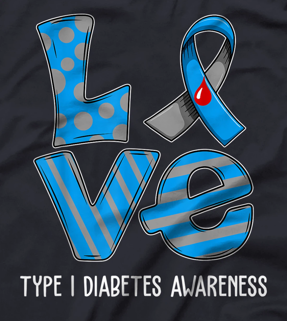 Love Cartoon Support Type 1 Diabetes Awareness 2022 T-Shirt, Kid T-Shirt and Women T-Shirt