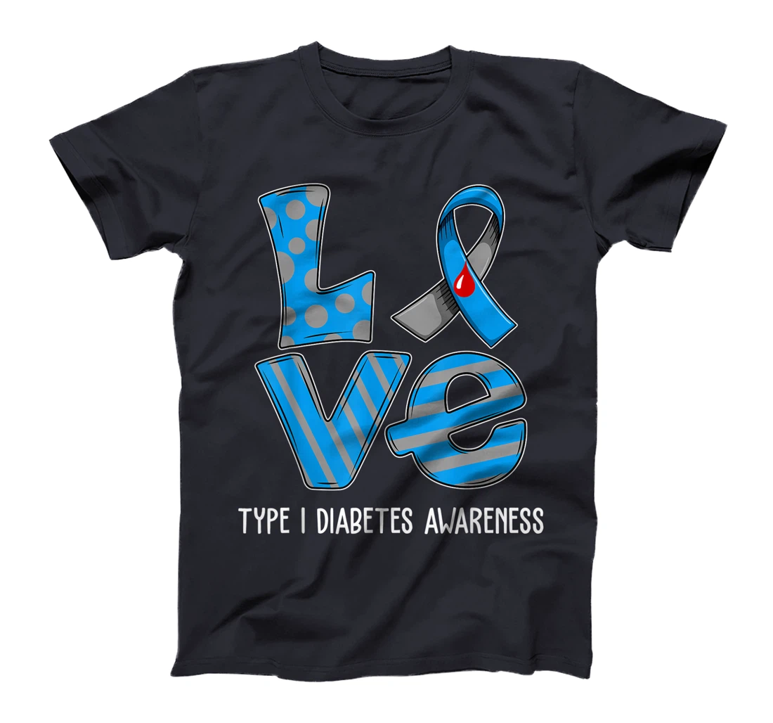 Love Cartoon Support Type 1 Diabetes Awareness 2022 T-Shirt, Kid T-Shirt and Women T-Shirt