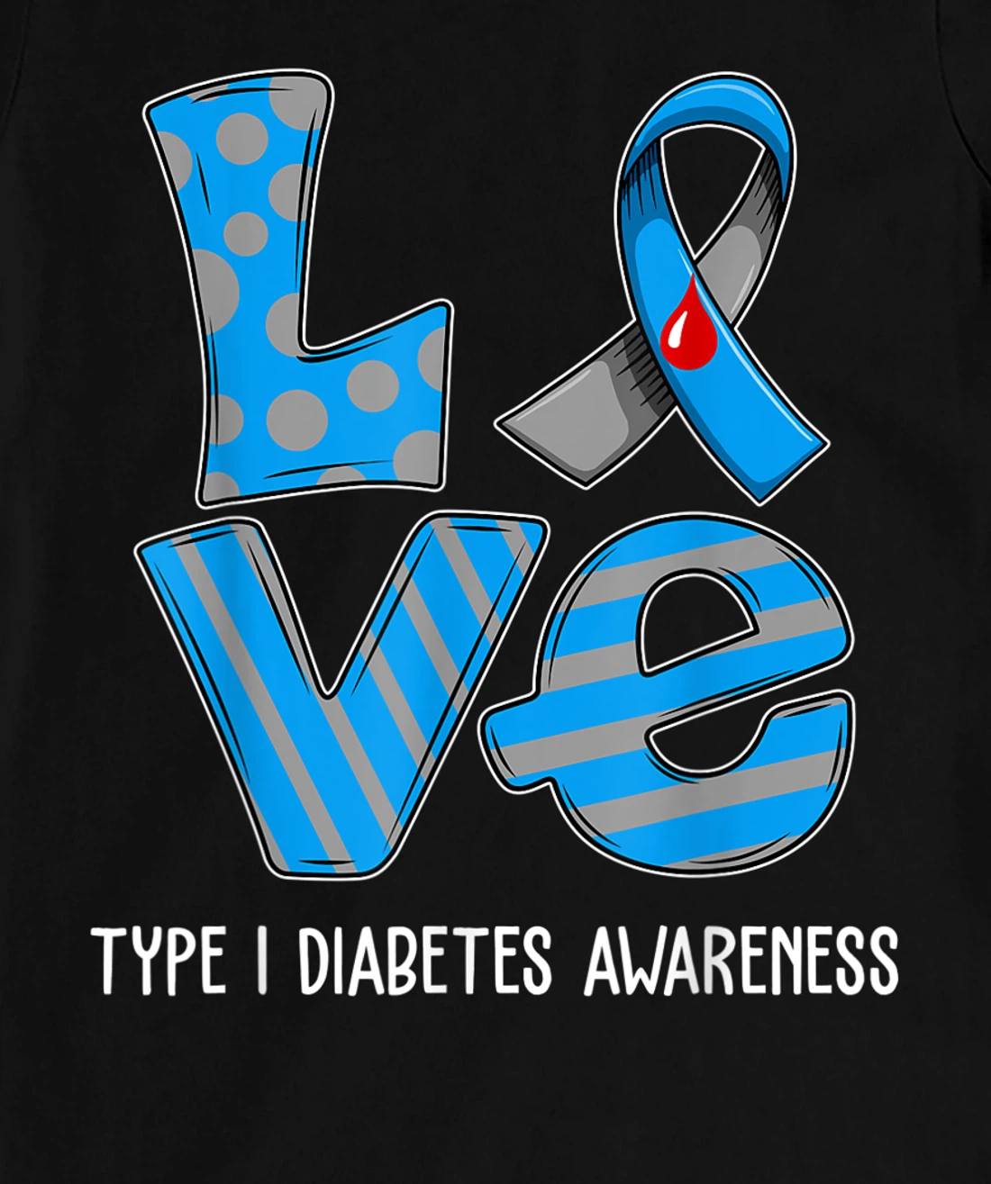 Love Cartoon Support Type 1 Diabetes Awareness 2022 T-Shirt, Kid T-Shirt and Women T-Shirt