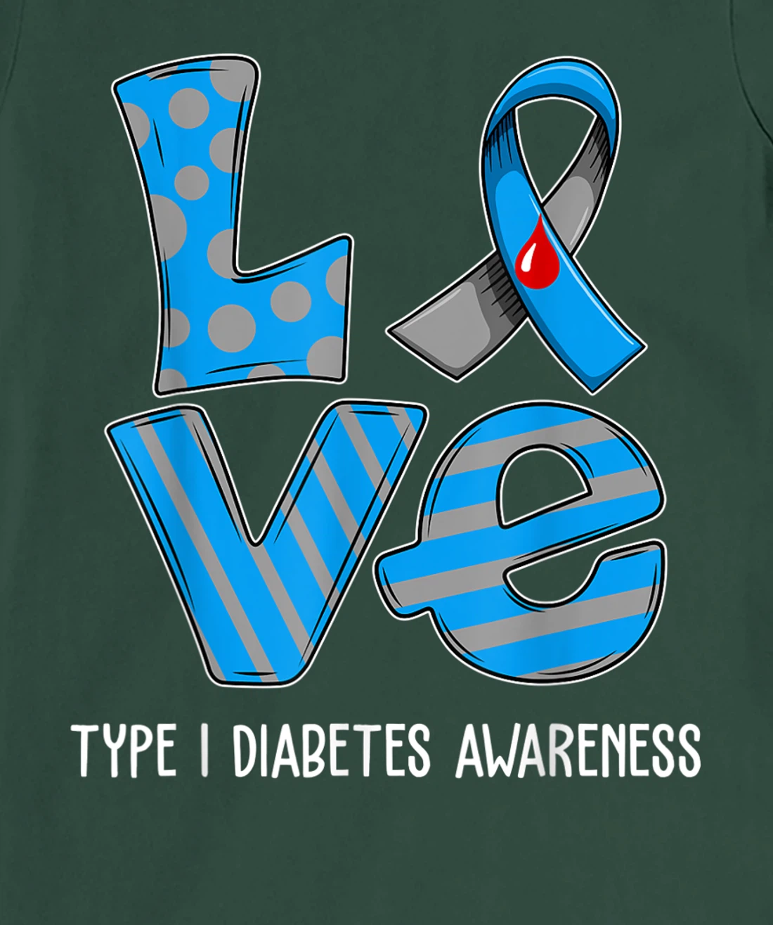 Love Cartoon Support Type 1 Diabetes Awareness 2022 T-Shirt, Kid T-Shirt and Women T-Shirt