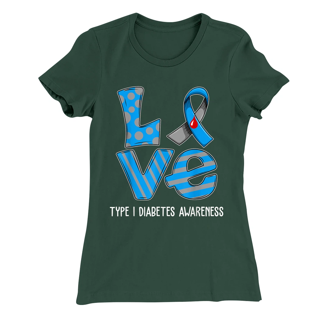 Love Cartoon Support Type 1 Diabetes Awareness 2022 T-Shirt, Kid T-Shirt and Women T-Shirt