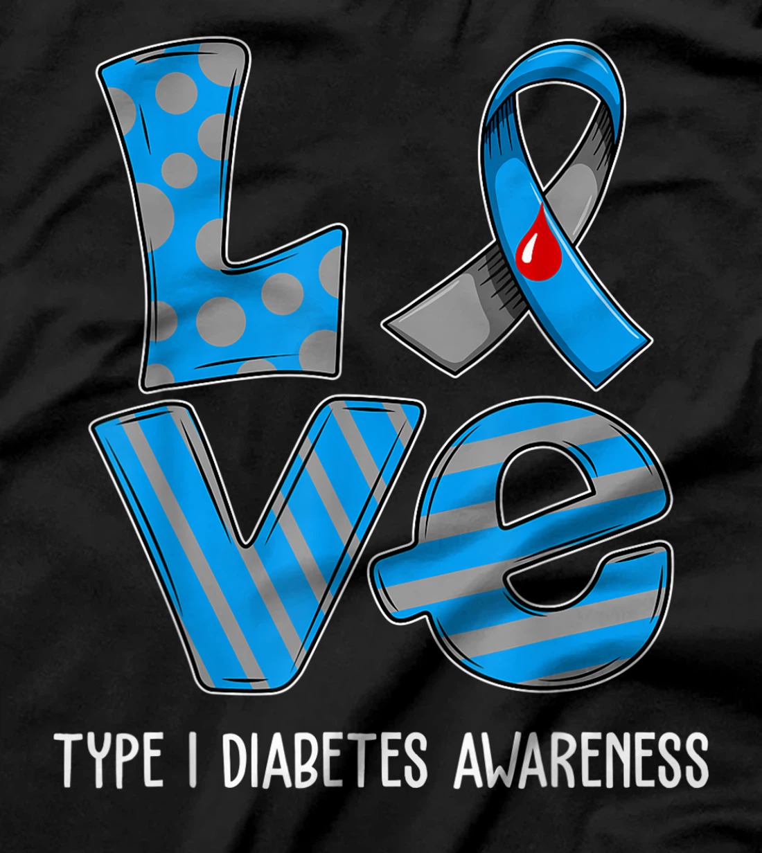 Love Cartoon Support Type 1 Diabetes Awareness 2022 T-Shirt, Kid T-Shirt and Women T-Shirt