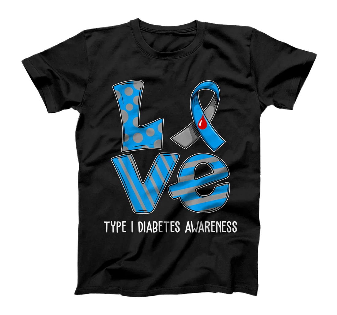 Love Cartoon Support Type 1 Diabetes Awareness 2022 T-Shirt, Kid T-Shirt and Women T-Shirt