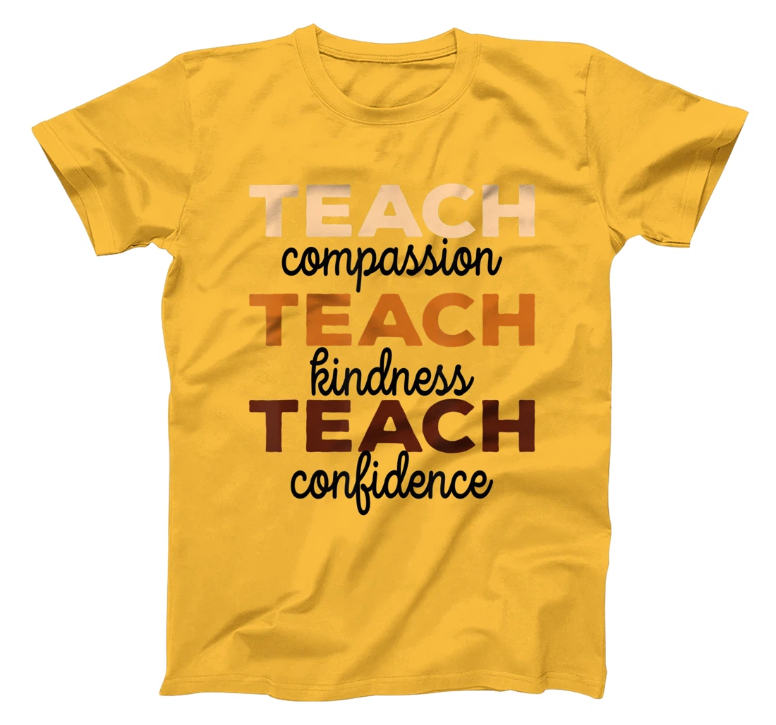 Womens Teach Compassion Kindness Confidence Africa Black Teacher T-Shirt, Women T-Shirt