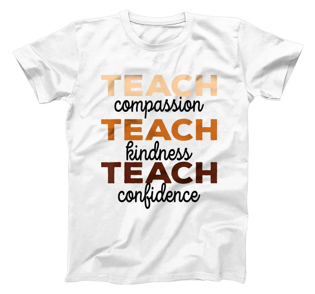 Womens Teach Compassion Kindness Confidence Africa Black Teacher T-Shirt, Women T-Shirt