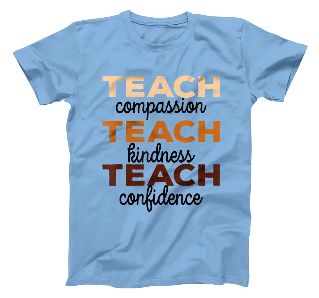 Womens Teach Compassion Kindness Confidence Africa Black Teacher T-Shirt, Women T-Shirt