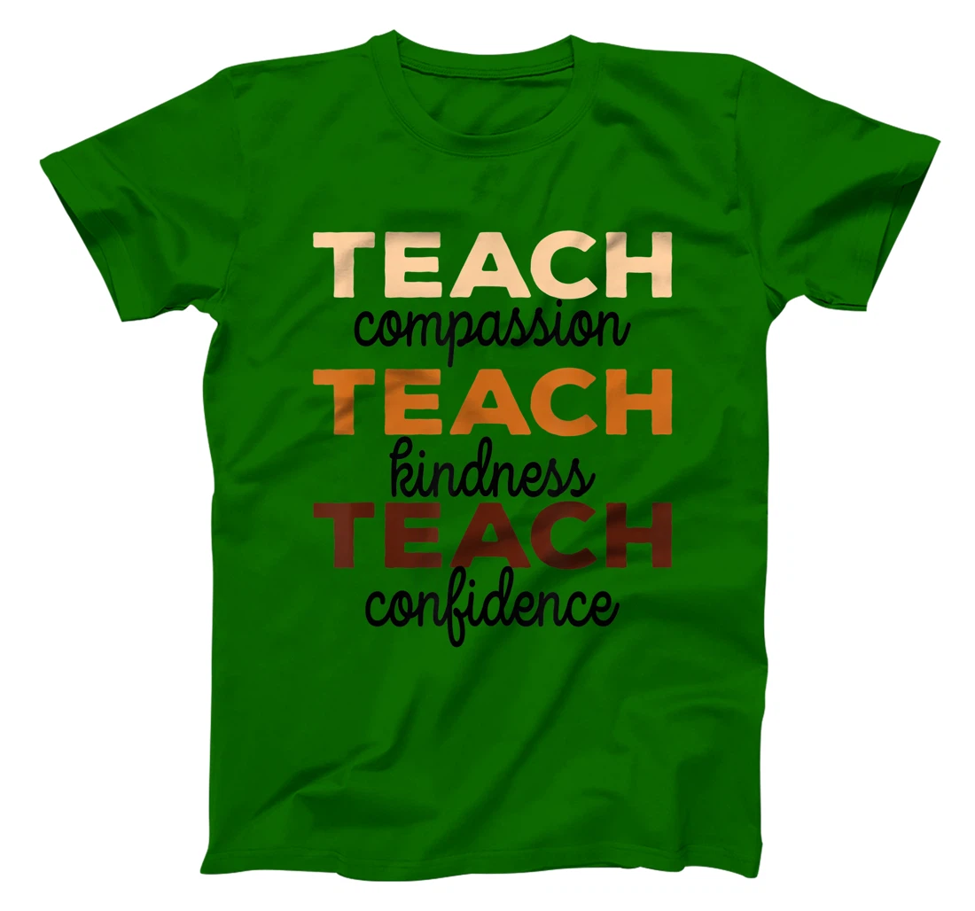 Womens Teach Compassion Kindness Confidence Africa Black Teacher T-Shirt, Women T-Shirt