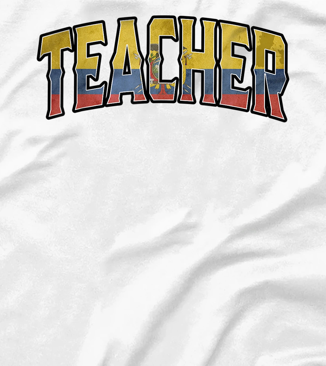 Womens Teacher Ecuadorian Vintage Heritage DNA Flag T-Shirt, Women T-Shirt