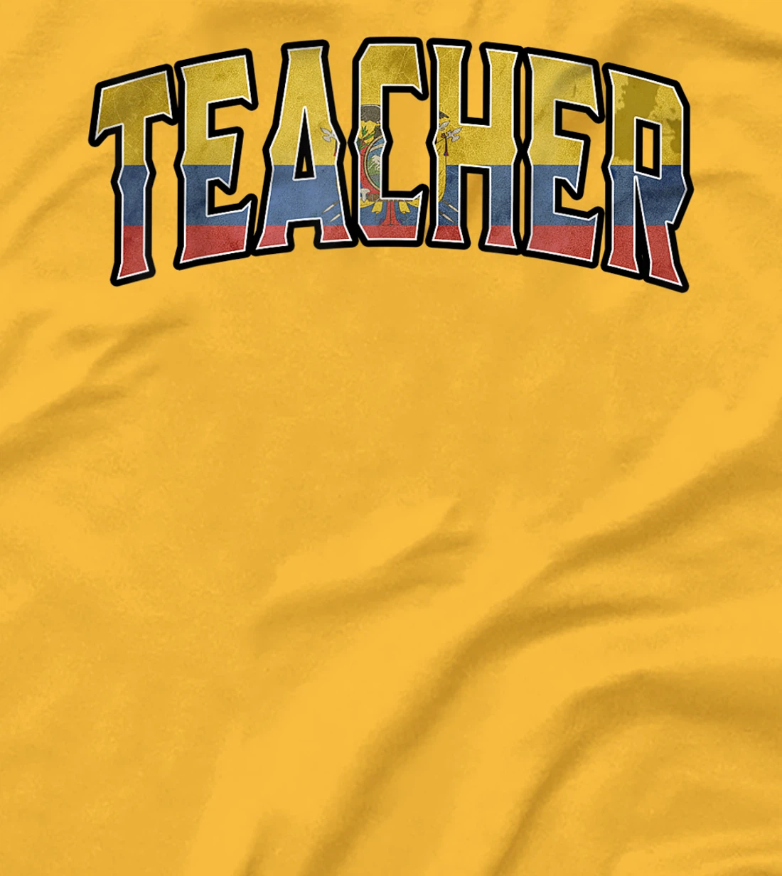 Womens Teacher Ecuadorian Vintage Heritage DNA Flag T-Shirt, Women T-Shirt