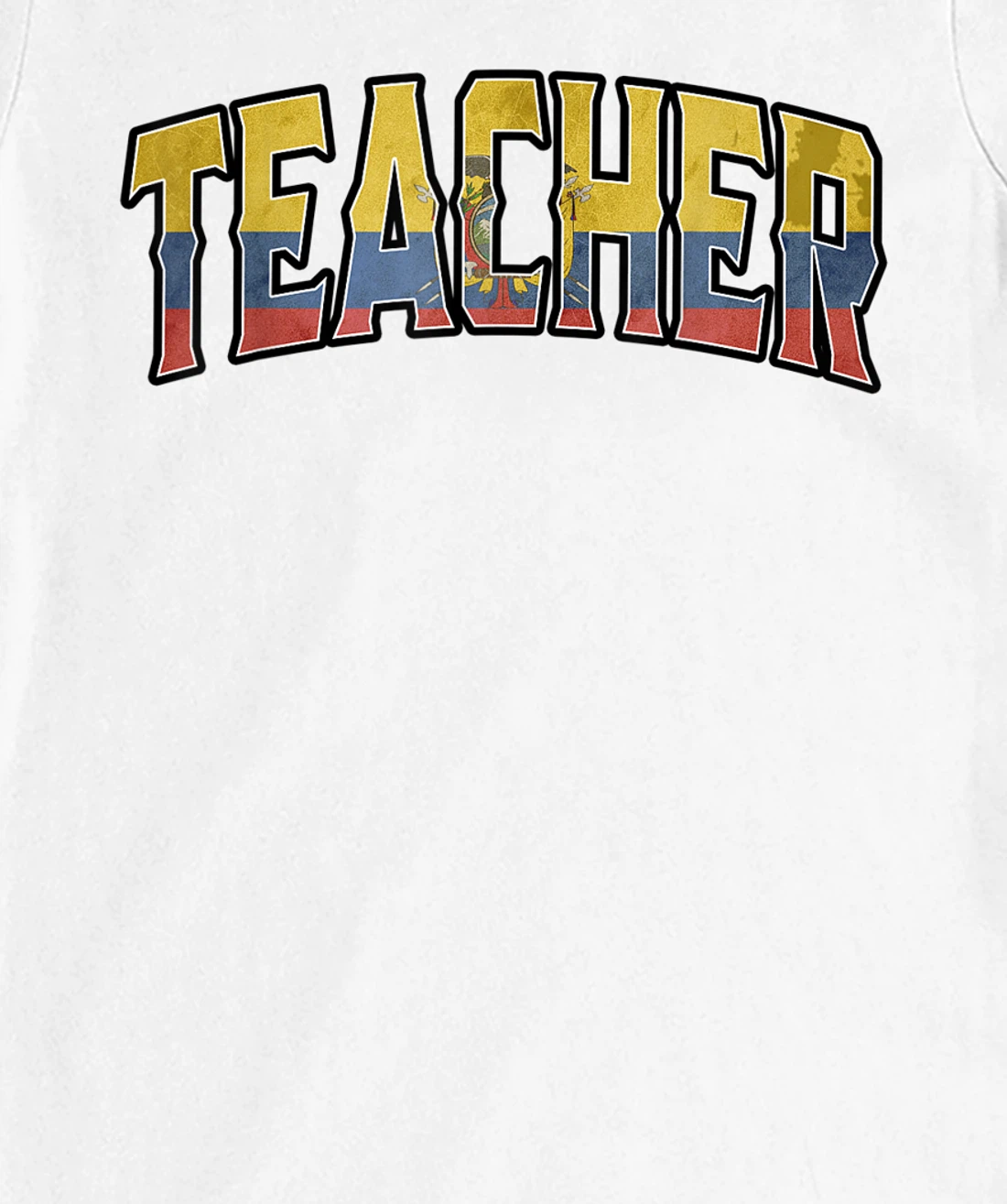 Womens Teacher Ecuadorian Vintage Heritage DNA Flag T-Shirt, Women T-Shirt