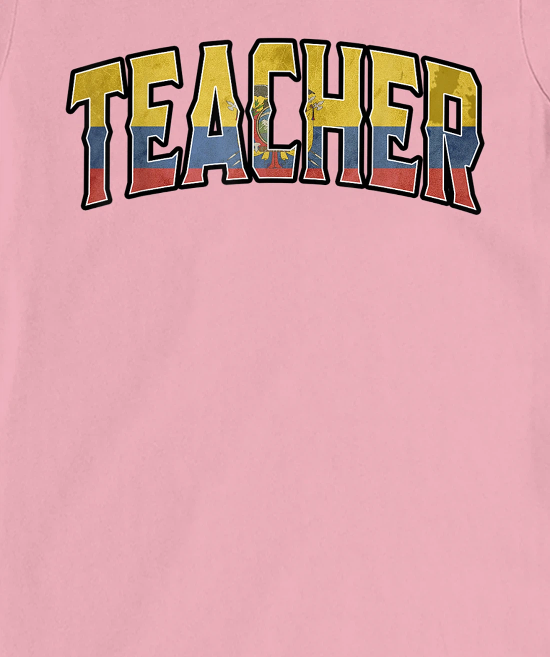 Womens Teacher Ecuadorian Vintage Heritage DNA Flag T-Shirt, Women T-Shirt