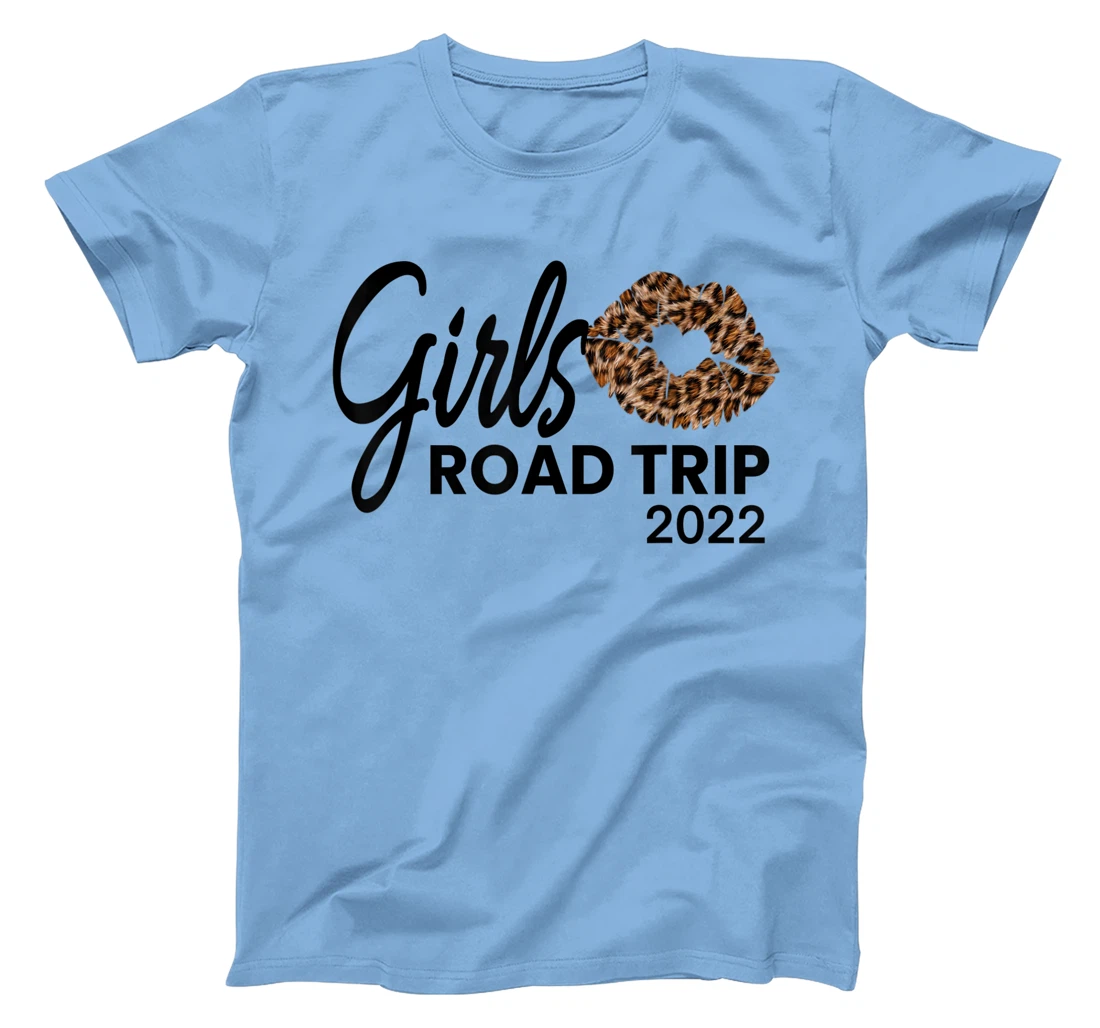 Womens Girls Road Trip 2022 Vacation Weekend Cute Leopard Crew T-Shirt, Kid T-Shirt and Women T-Shirt