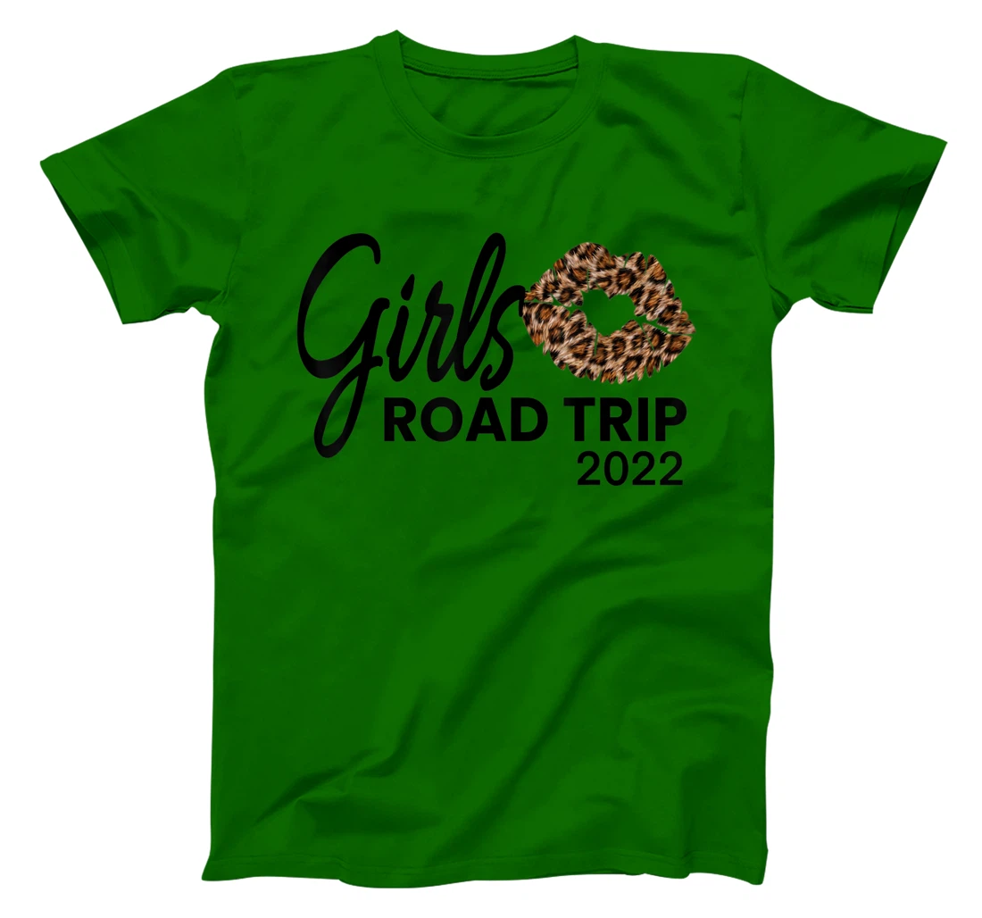 Womens Girls Road Trip 2022 Vacation Weekend Cute Leopard Crew T-Shirt, Kid T-Shirt and Women T-Shirt