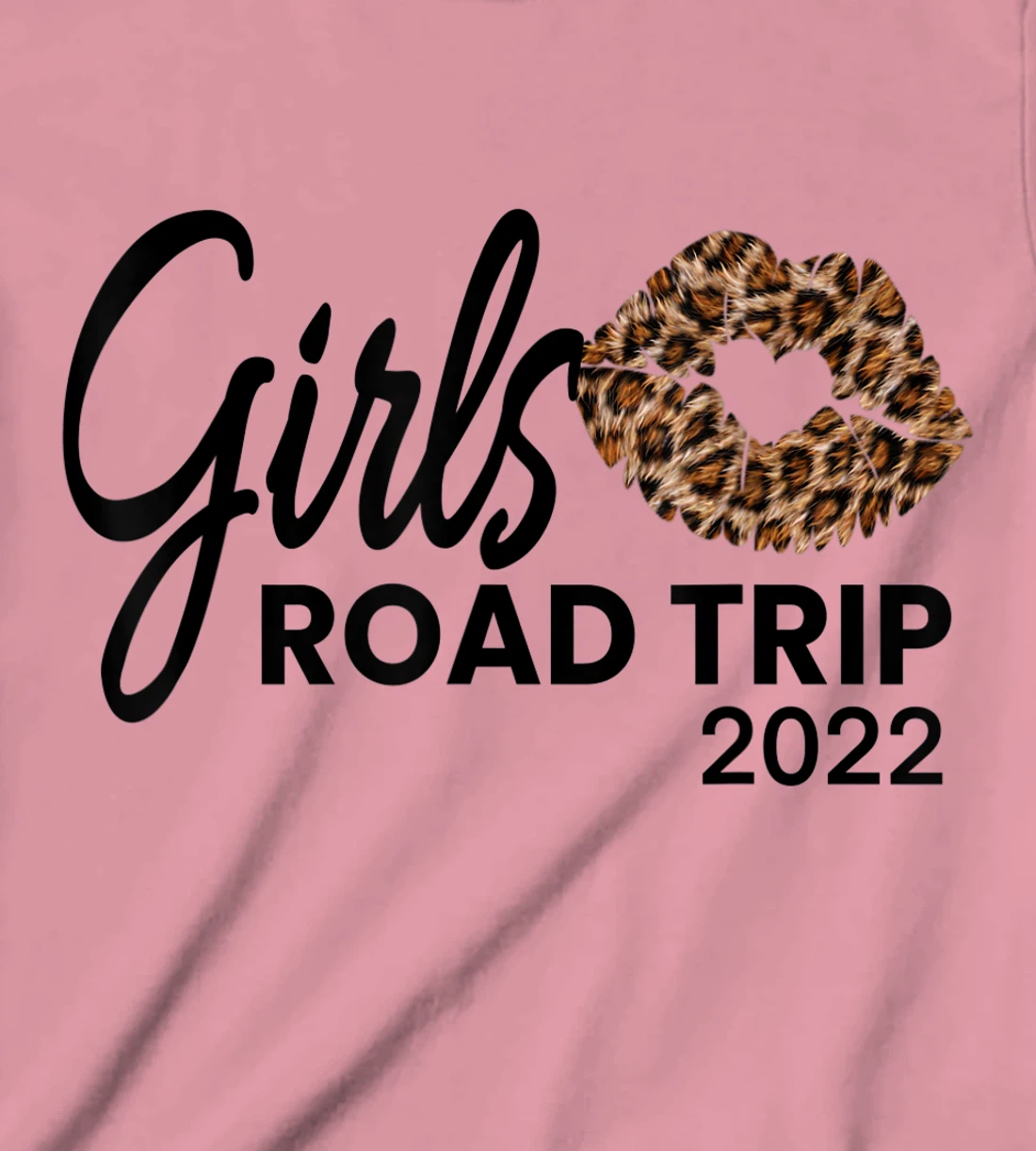 Womens Girls Road Trip 2022 Vacation Weekend Cute Leopard Crew T-Shirt, Kid T-Shirt and Women T-Shirt