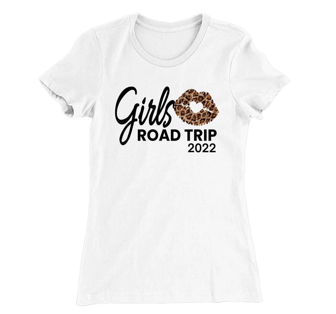 Womens Girls Road Trip 2022 Vacation Weekend Cute Leopard Crew T-Shirt, Kid T-Shirt and Women T-Shirt