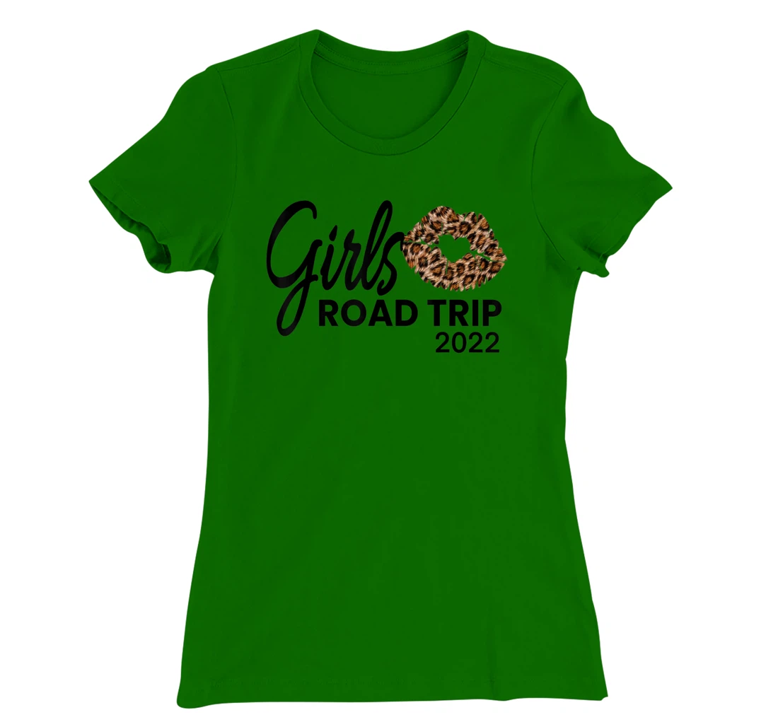 Womens Girls Road Trip 2022 Vacation Weekend Cute Leopard Crew T-Shirt, Kid T-Shirt and Women T-Shirt