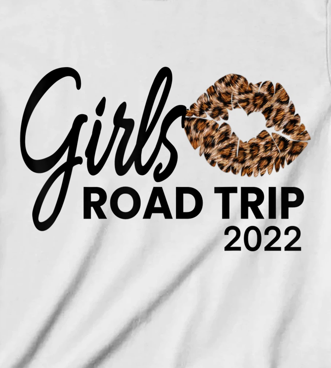 Womens Girls Road Trip 2022 Vacation Weekend Cute Leopard Crew T-Shirt, Kid T-Shirt and Women T-Shirt