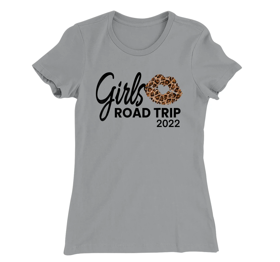 Womens Girls Road Trip 2022 Vacation Weekend Cute Leopard Crew T-Shirt, Kid T-Shirt and Women T-Shirt