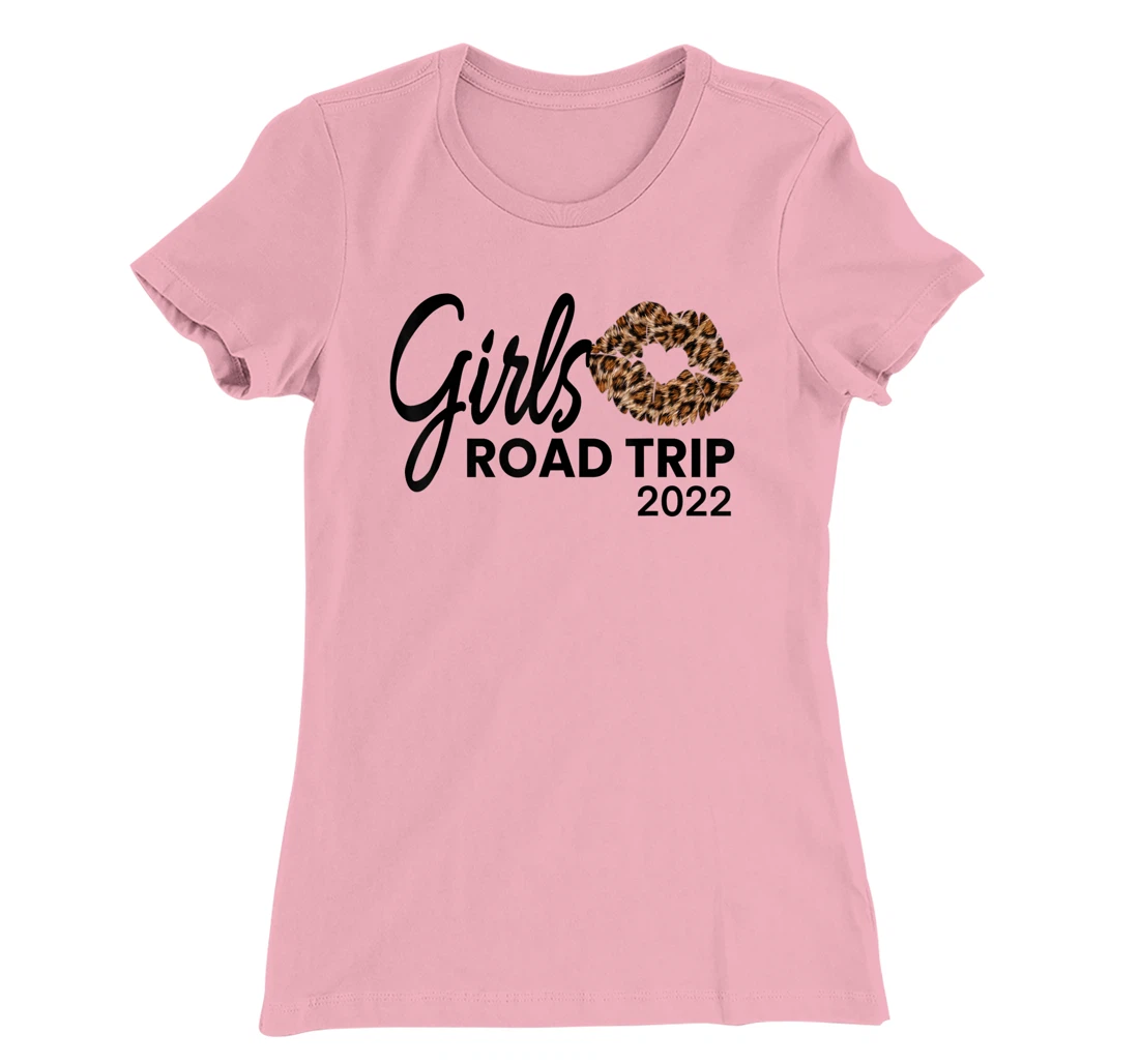 Womens Girls Road Trip 2022 Vacation Weekend Cute Leopard Crew T-Shirt, Kid T-Shirt and Women T-Shirt