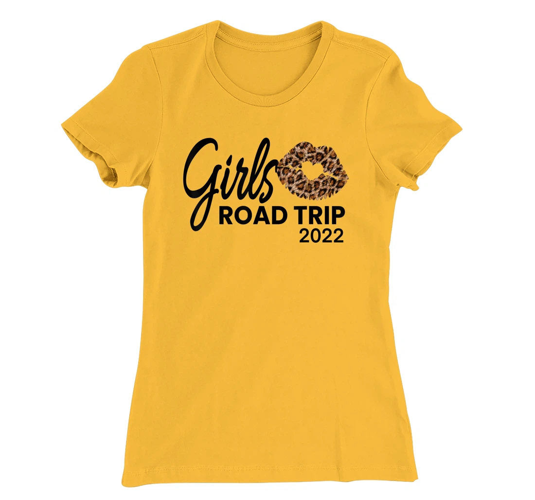 Womens Girls Road Trip 2022 Vacation Weekend Cute Leopard Crew T-Shirt, Kid T-Shirt and Women T-Shirt