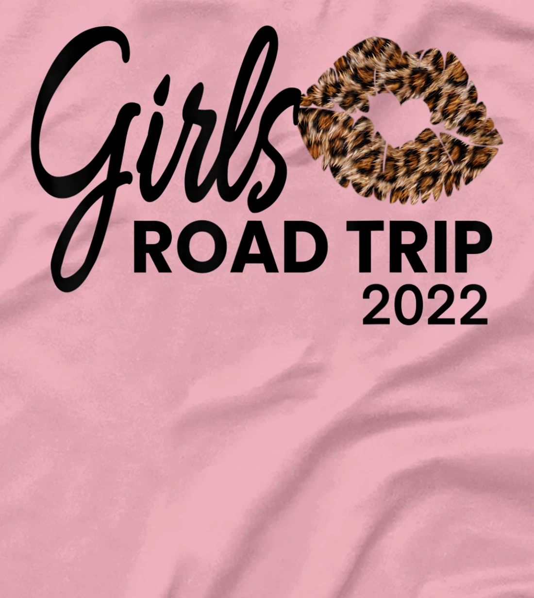 Womens Girls Road Trip 2022 Vacation Weekend Cute Leopard Crew T-Shirt, Kid T-Shirt and Women T-Shirt