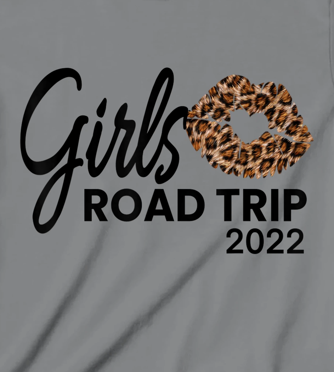 Womens Girls Road Trip 2022 Vacation Weekend Cute Leopard Crew T-Shirt, Kid T-Shirt and Women T-Shirt