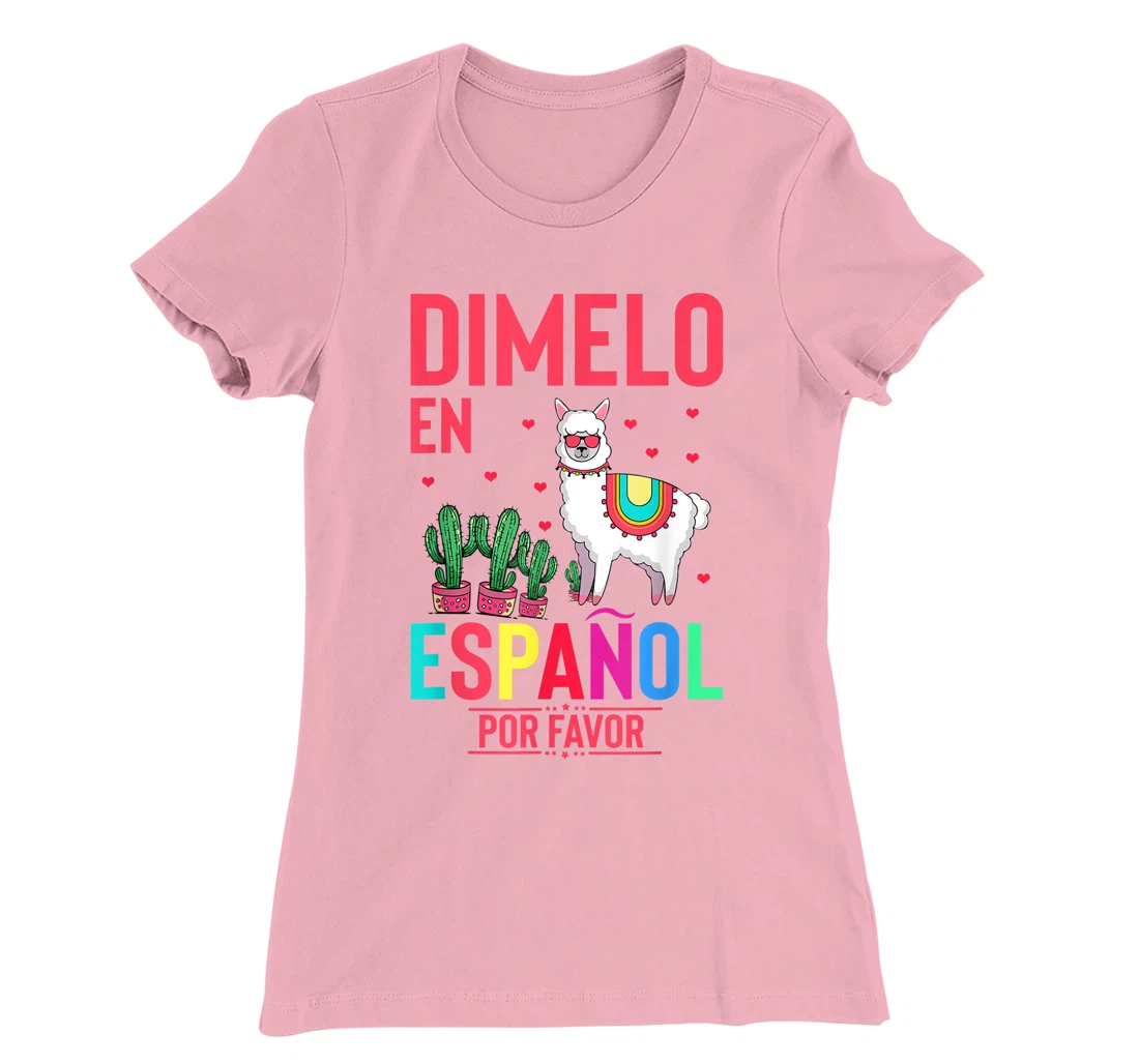 Womens Humorous En Espanol Por Favor Llama Hispanic Enthusiast T-Shirt, Women T-Shirt