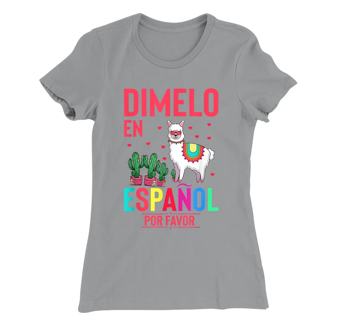 Womens Humorous En Espanol Por Favor Llama Hispanic Enthusiast T-Shirt, Women T-Shirt