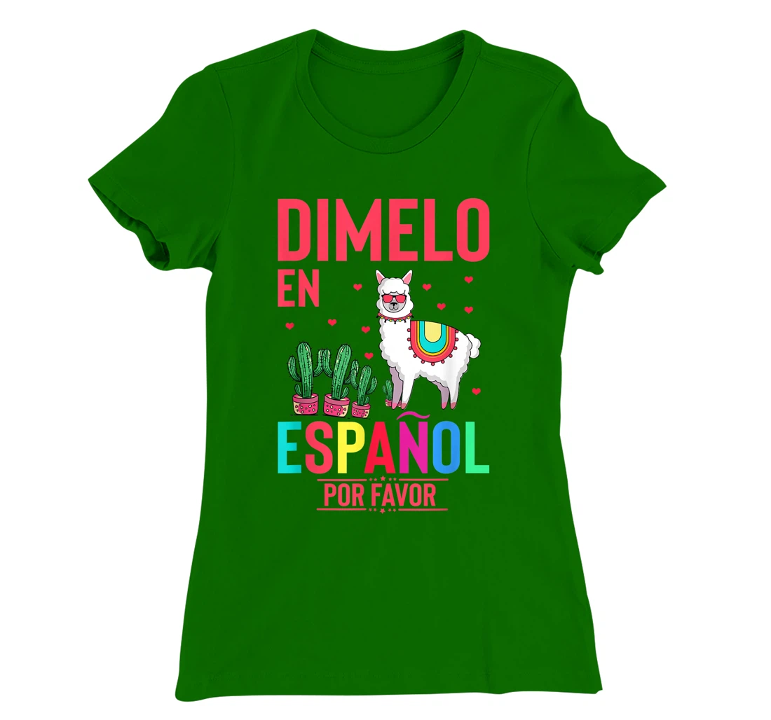 Womens Humorous En Espanol Por Favor Llama Hispanic Enthusiast T-Shirt, Women T-Shirt
