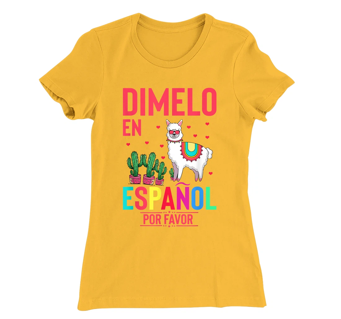 Womens Humorous En Espanol Por Favor Llama Hispanic Enthusiast T-Shirt, Women T-Shirt