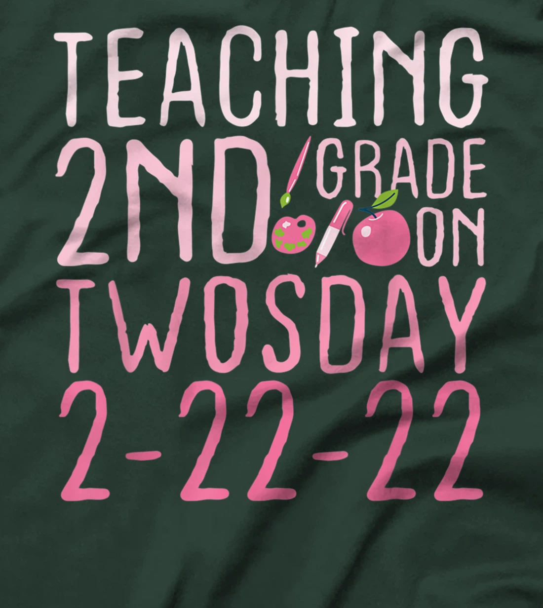 Vintage Teaching 2nd Grade On Twosday 2-22-22 February 22nd T-Shirt