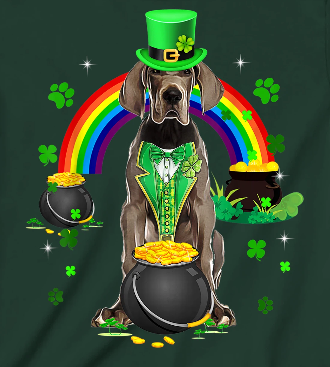 Funny Great Dane Leprechaun Shamrock St. Patrick's Day T-Shirt, Kid T-Shirt and Women T-Shirt