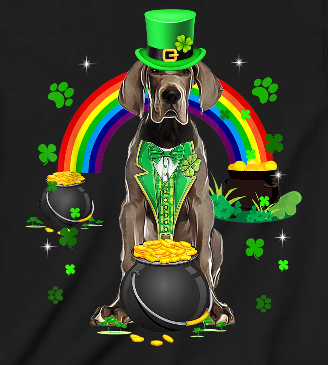 Funny Great Dane Leprechaun Shamrock St. Patrick's Day T-Shirt, Kid T-Shirt and Women T-Shirt
