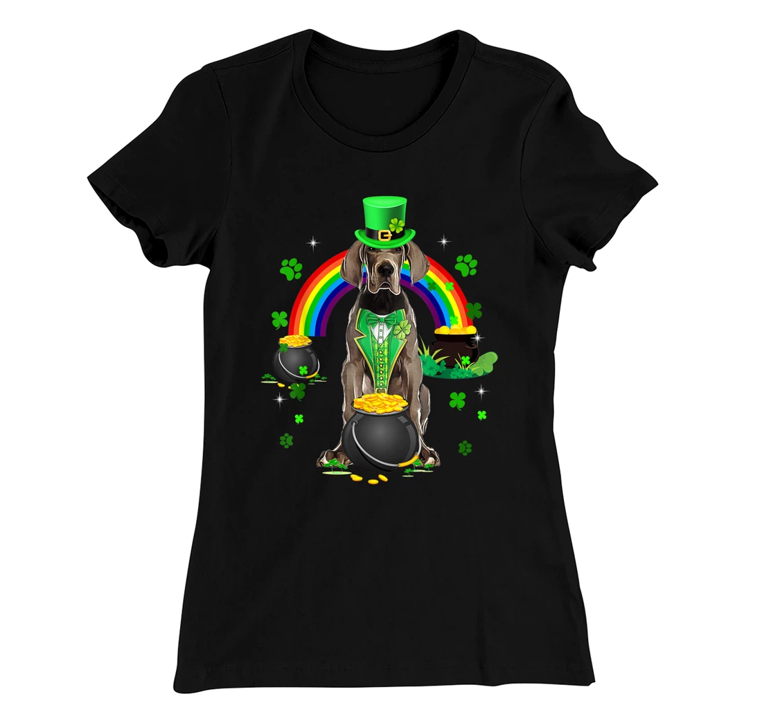 Funny Great Dane Leprechaun Shamrock St. Patrick's Day T-Shirt, Kid T-Shirt and Women T-Shirt