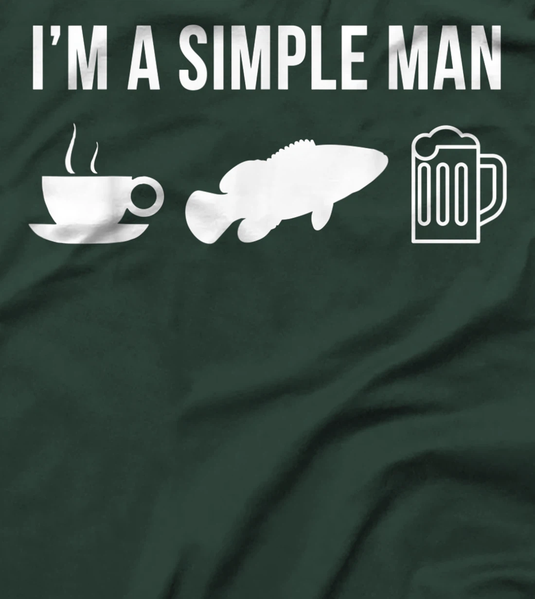 Funny Fishing Grouper Fish Angler Simple Man T-Shirt