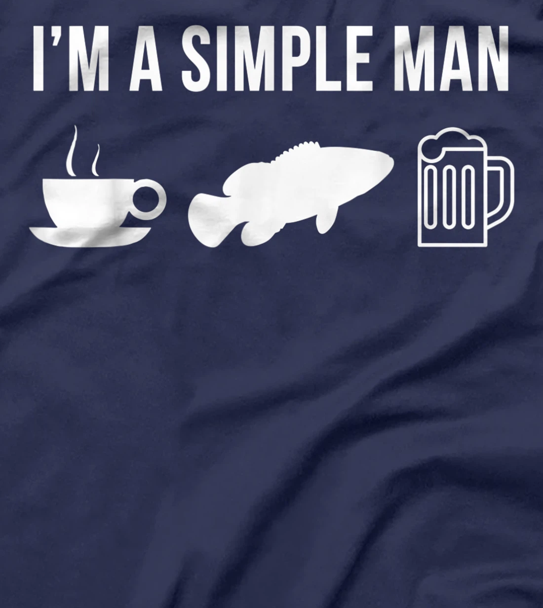 Funny Fishing Grouper Fish Angler Simple Man T-Shirt